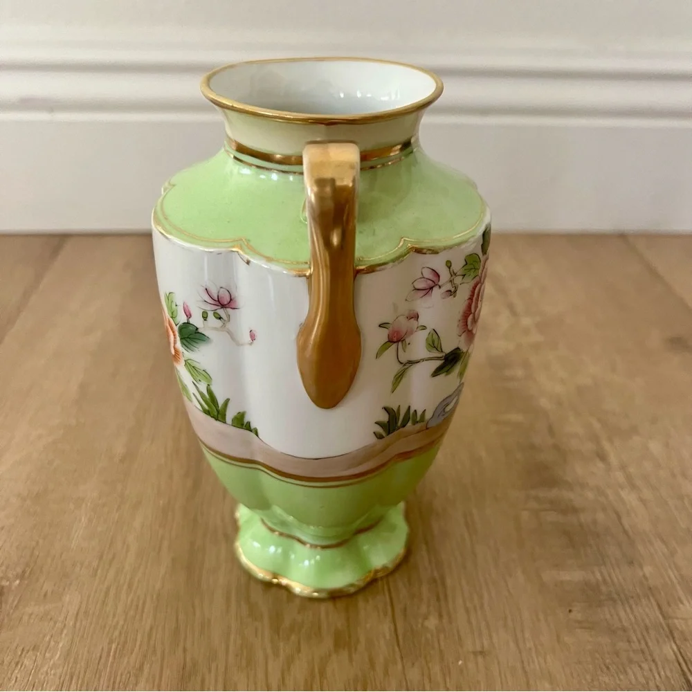 Antique 19th C. Morimura Brothers, Noritake Nippon Two-Handled Flowers Vase 6.5”